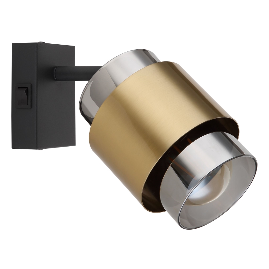 Globo - Προβολέας τοίχου 1xE27/40W/230V μαύρο/ορείχαλκος