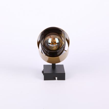 Globo - Προβολέας τοίχου 1xE27/40W/230V μαύρο/ορείχαλκος