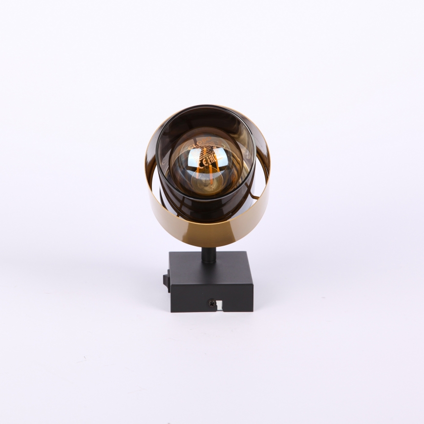 Globo - Προβολέας τοίχου 1xE27/40W/230V μαύρο/ορείχαλκος