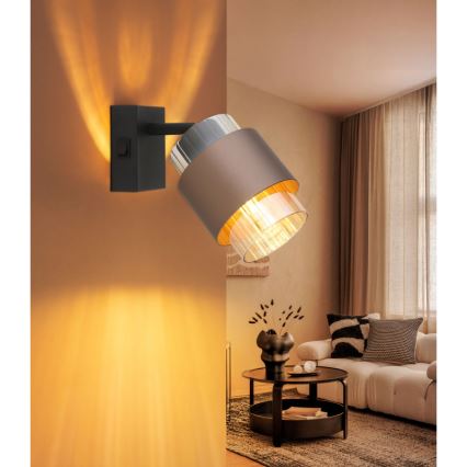 Globo - Επιτοίχιο σποτ 1xE27/40W/230V μαύρο/μπρονζέ