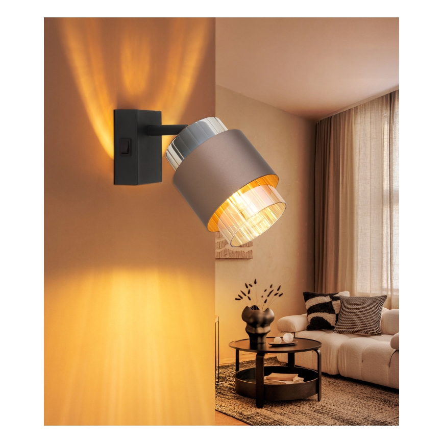 Globo - Επιτοίχιο σποτ 1xE27/40W/230V μαύρο/μπρονζέ