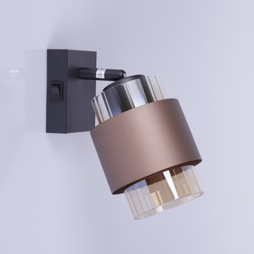 Globo - Επιτοίχιο σποτ 1xE27/40W/230V μαύρο/μπρονζέ