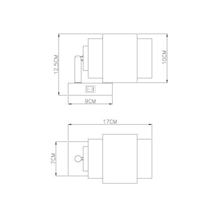 Globo - Επιτοίχιο σποτ 1xE27/40W/230V μαύρο/μπρονζέ