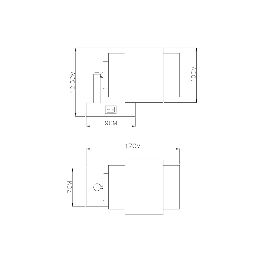 Globo - Επιτοίχιο σποτ 1xE27/40W/230V μαύρο/μπρονζέ