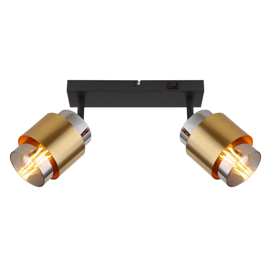 Globo - Φωτιστικό σποτ 2xE27/40W/230V μαύρο/ορείχαλκος