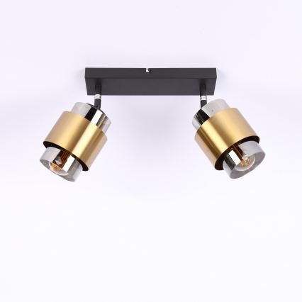 Globo - Φωτιστικό σποτ 2xE27/40W/230V μαύρο/ορείχαλκος