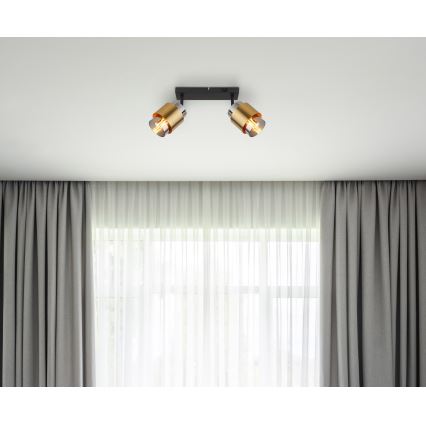 Globo - Φωτιστικό σποτ 2xE27/40W/230V μαύρο/ορείχαλκος