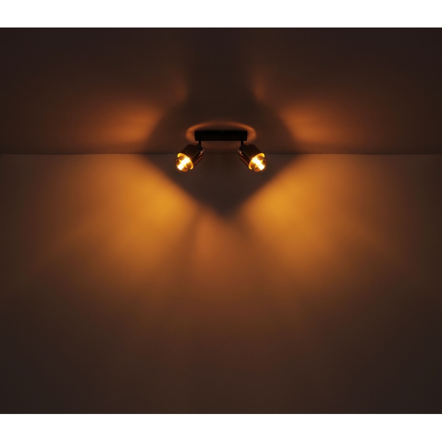Globo - Φωτιστικό σποτ 2xE27/40W/230V μαύρο/ορείχαλκος