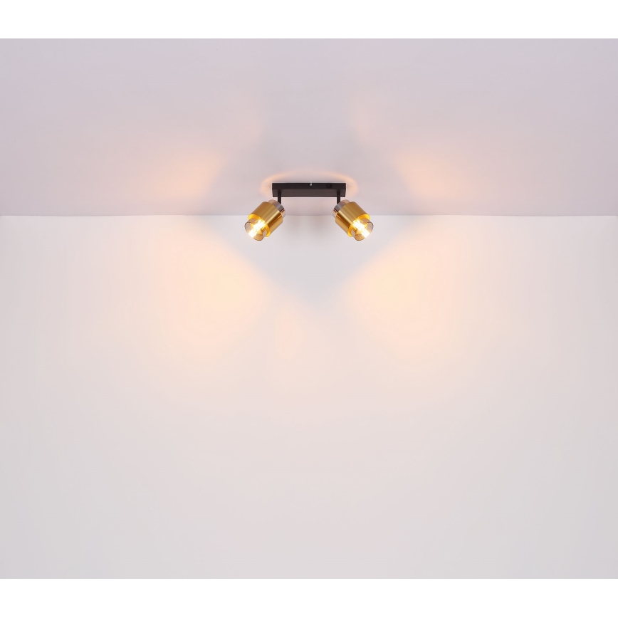 Globo - Φωτιστικό σποτ 2xE27/40W/230V μαύρο/ορείχαλκος