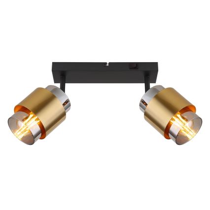 Globo - Φωτιστικό σποτ 2xE27/40W/230V μαύρο/ορείχαλκος