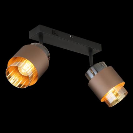Globo - Σποτ φωτιστικό 2xE27/40W/230V μαύρο/μπρονζέ