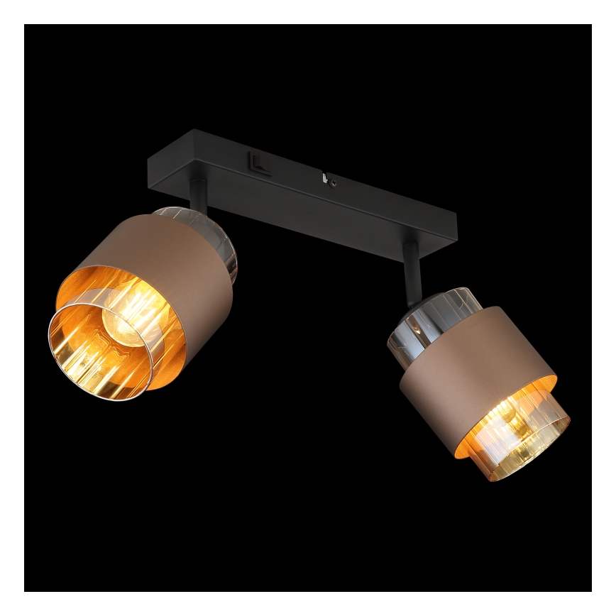 Globo - Σποτ φωτιστικό 2xE27/40W/230V μαύρο/μπρονζέ