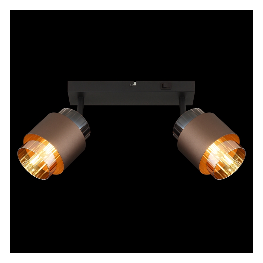Globo - Σποτ φωτιστικό 2xE27/40W/230V μαύρο/μπρονζέ