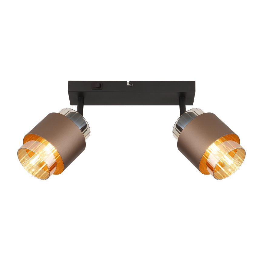 Globo - Σποτ φωτιστικό 2xE27/40W/230V μαύρο/μπρονζέ