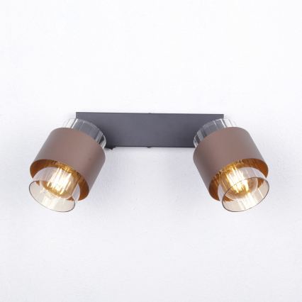 Globo - Σποτ φωτιστικό 2xE27/40W/230V μαύρο/μπρονζέ