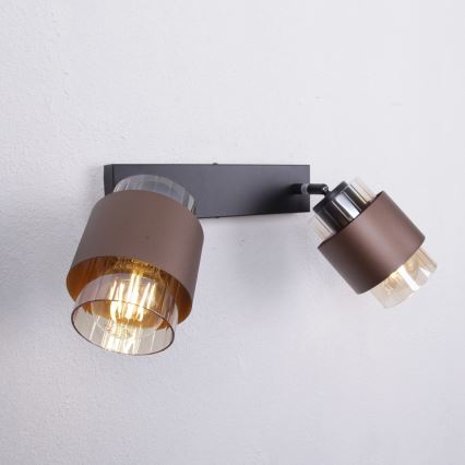 Globo - Σποτ φωτιστικό 2xE27/40W/230V μαύρο/μπρονζέ
