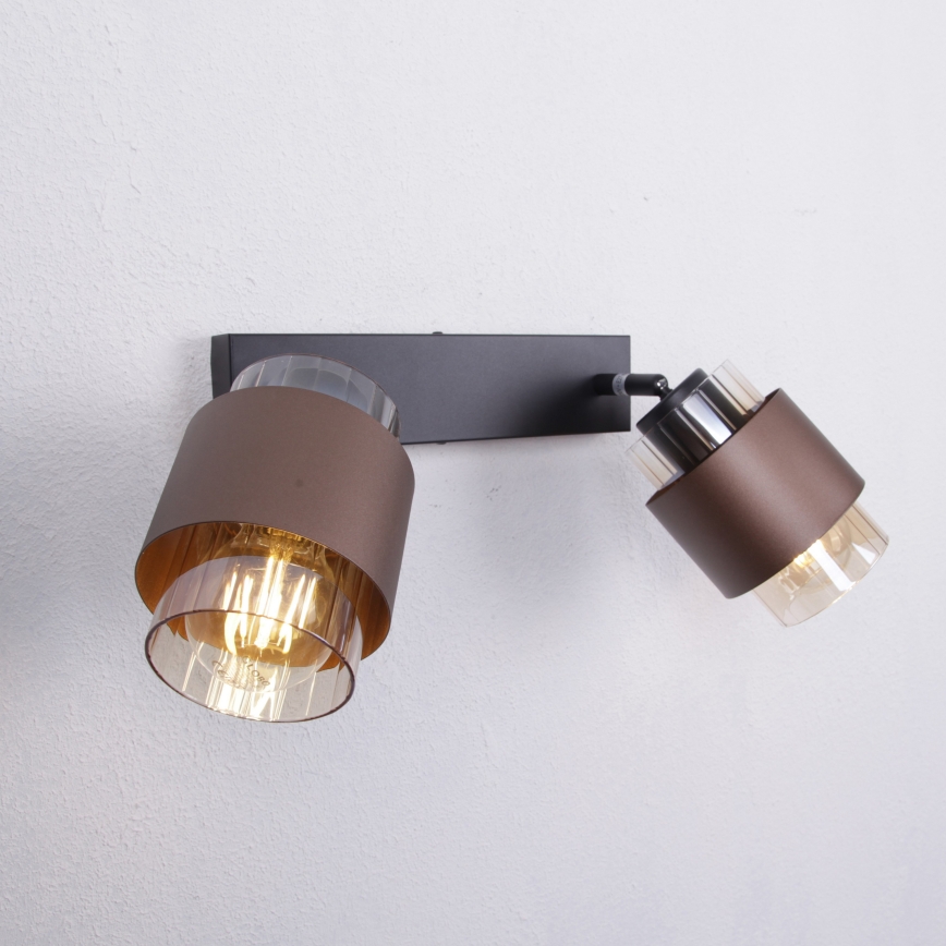 Globo - Σποτ φωτιστικό 2xE27/40W/230V μαύρο/μπρονζέ