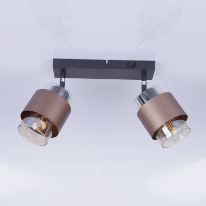 Globo - Σποτ φωτιστικό 2xE27/40W/230V μαύρο/μπρονζέ