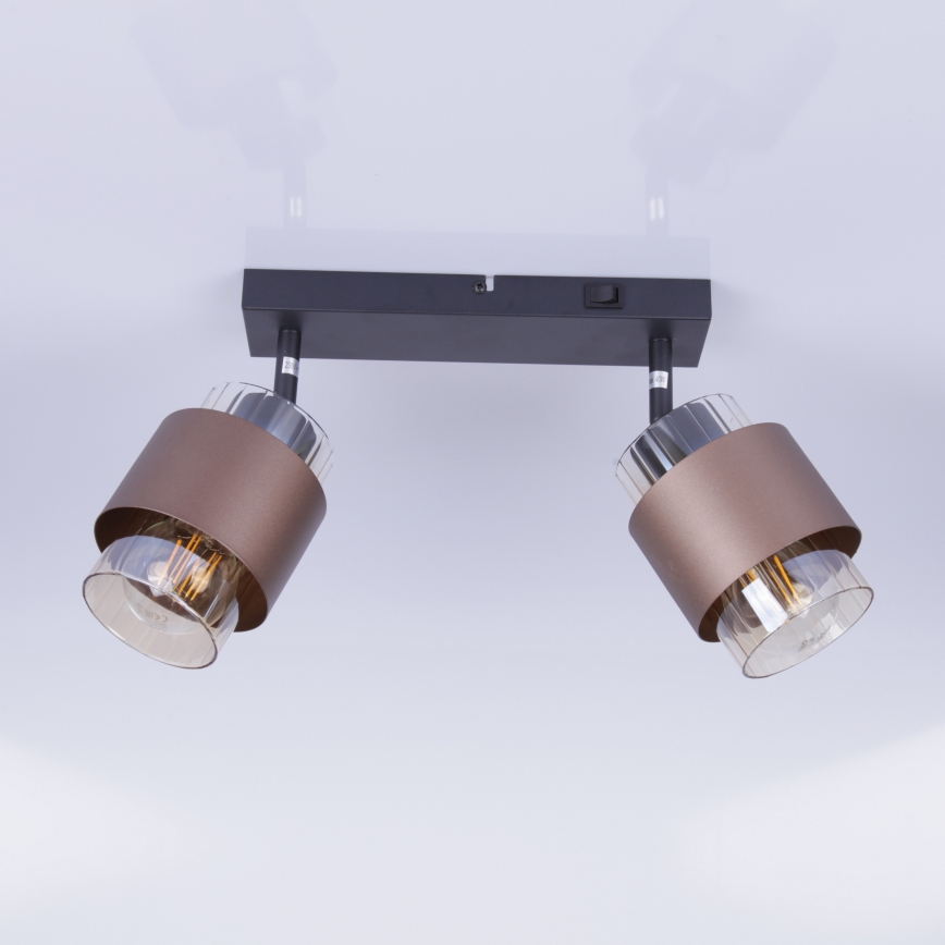 Globo - Σποτ φωτιστικό 2xE27/40W/230V μαύρο/μπρονζέ