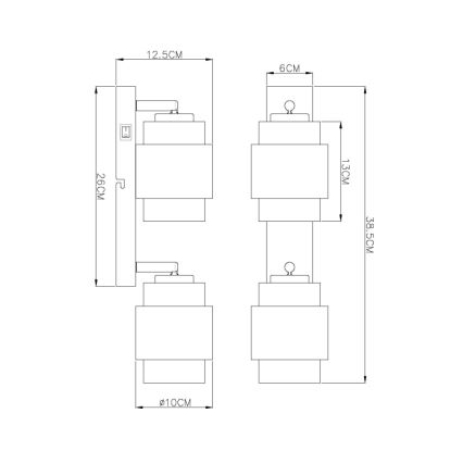 Globo - Σποτ φωτιστικό 2xE27/40W/230V μαύρο/μπρονζέ