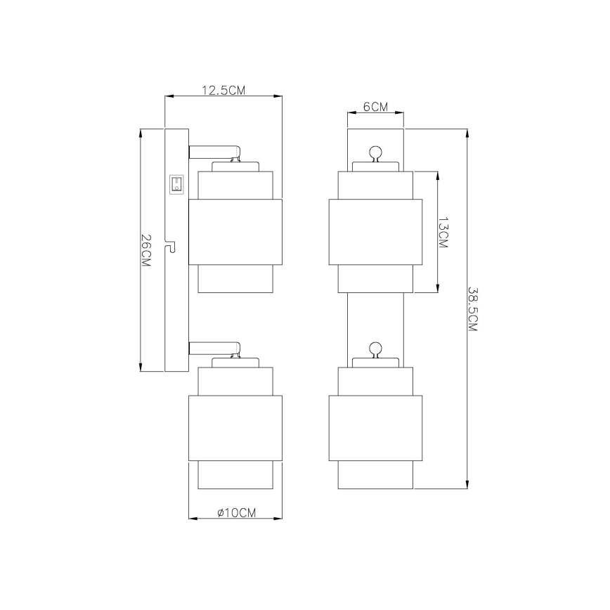 Globo - Σποτ φωτιστικό 2xE27/40W/230V μαύρο/μπρονζέ
