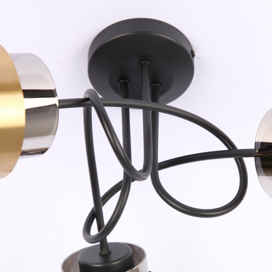 Globo - Πλαφονιέρα οροφής 3xE27/40W/230V μαύρο/ορείχαλκος