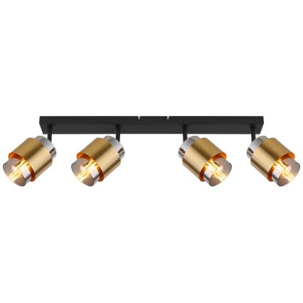 Globo - Φωτιστικό σποτ 4xE27/40W/230V μαύρο/ορείχαλκος