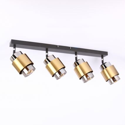 Globo - Φωτιστικό σποτ 4xE27/40W/230V μαύρο/ορείχαλκος