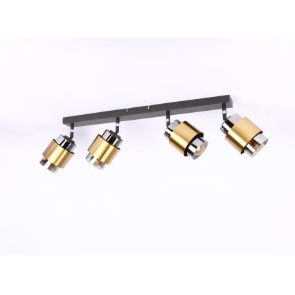 Globo - Φωτιστικό σποτ 4xE27/40W/230V μαύρο/ορείχαλκος