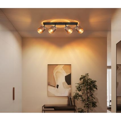 Globo - Φωτιστικό σποτ 4xE27/40W/230V μαύρο/μπρονζέ