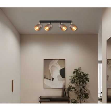 Globo - Φωτιστικό σποτ 4xE27/40W/230V μαύρο/μπρονζέ