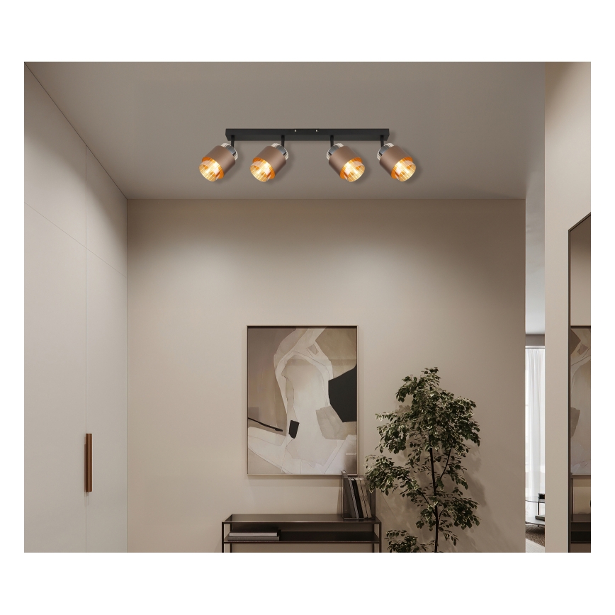 Globo - Φωτιστικό σποτ 4xE27/40W/230V μαύρο/μπρονζέ