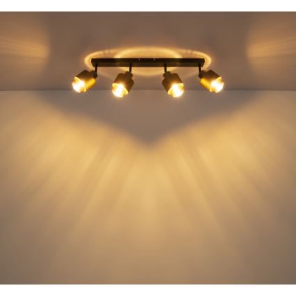 Globo - Φωτιστικό σποτ 4xE27/40W/230V μαύρο/μπρονζέ
