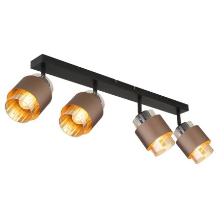 Globo - Φωτιστικό σποτ 4xE27/40W/230V μαύρο/μπρονζέ