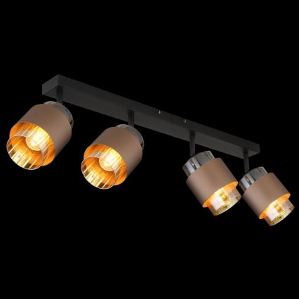 Globo - Φωτιστικό σποτ 4xE27/40W/230V μαύρο/μπρονζέ