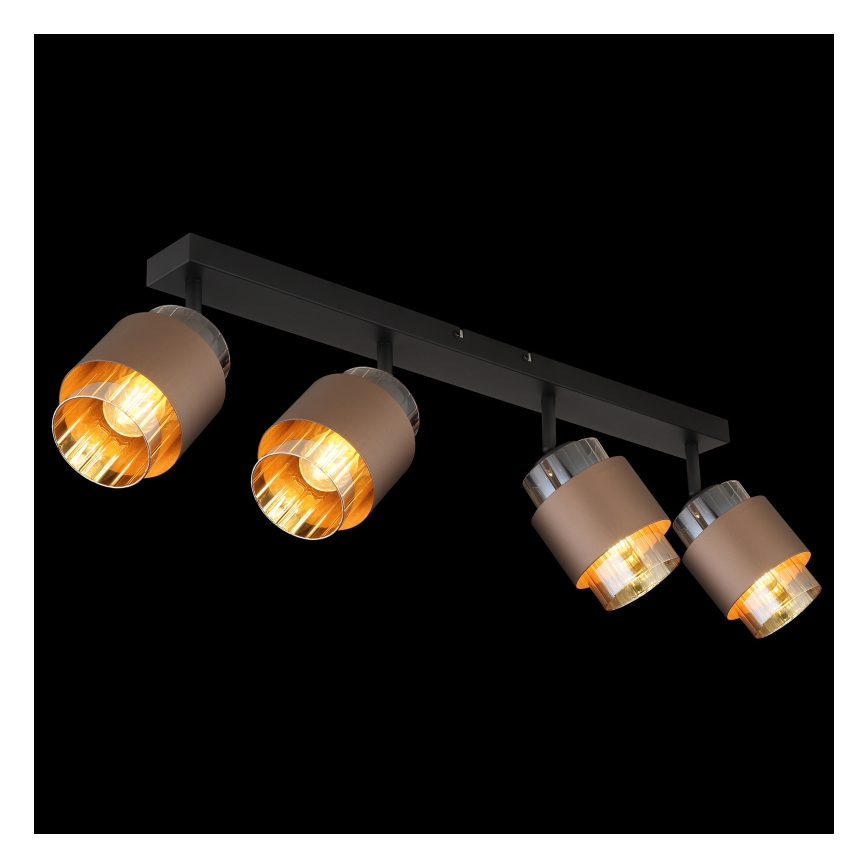 Globo - Φωτιστικό σποτ 4xE27/40W/230V μαύρο/μπρονζέ