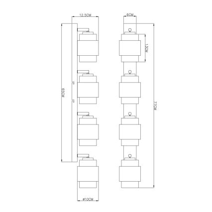 Globo - Φωτιστικό σποτ 4xE27/40W/230V μαύρο/μπρονζέ
