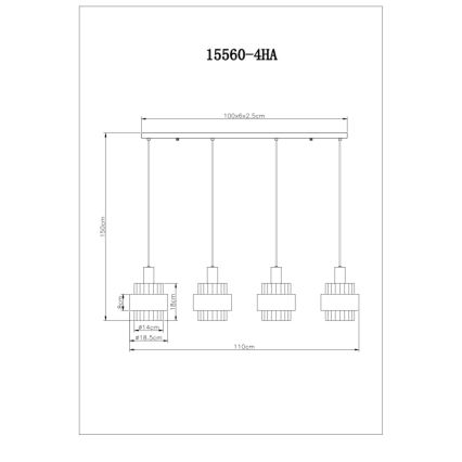 Globo - Κρεμαστό φωτιστικό οροφής 4xE27/60W/230V