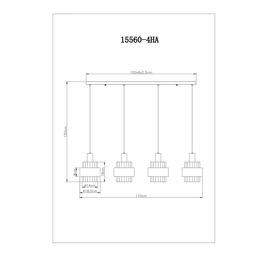 Globo - Κρεμαστό φωτιστικό οροφής 4xE27/60W/230V