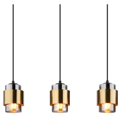 Globo - Κρεμαστό φωτιστικό με καλώδιο 5xE27/40W/230V μαύρο/μπρούτζινο
