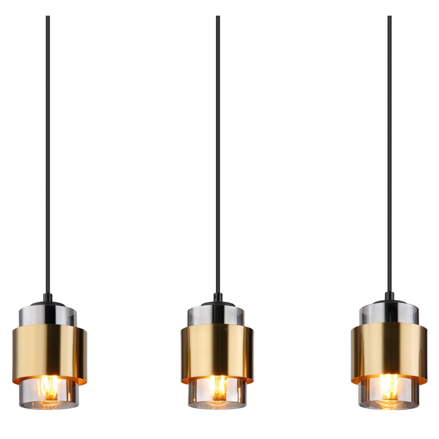 Globo - Κρεμαστό φωτιστικό με καλώδιο 5xE27/40W/230V μαύρο/μπρούτζινο