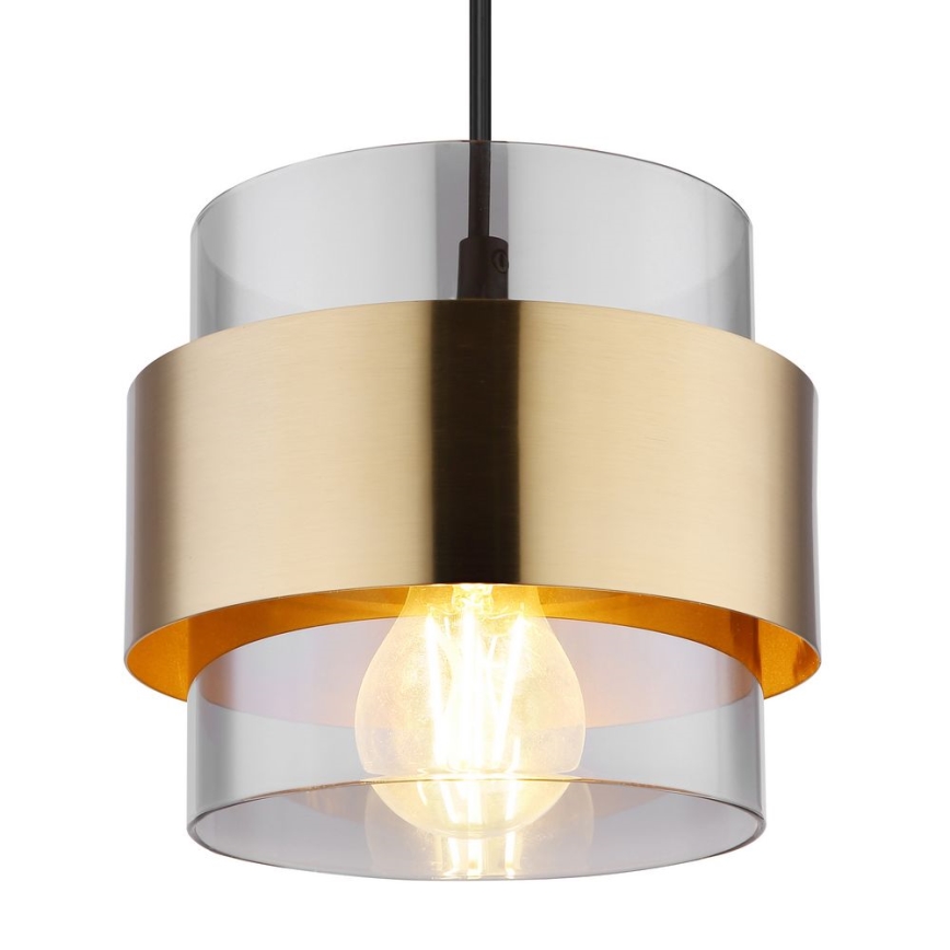 Globo - Κρεμαστό φωτιστικό οροφής μονόφωτο 1xE27/60W/230V μαύρο/ορείχαλκος