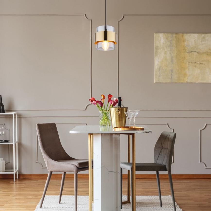 Globo - Φωτιστικό οροφής με καλώδιο 1xE27/60W/230V μαύρο/ορείχαλκος