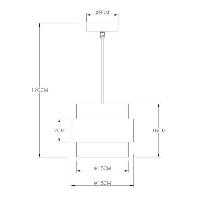 Globo - Φωτιστικό οροφής με καλώδιο 1xE27/60W/230V μαύρο/ορείχαλκος