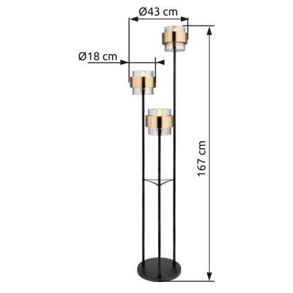 Globo - Επιδαπέδιο φωτιστικό 3xE27/60W/230V