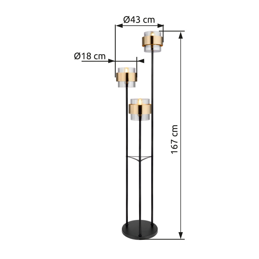 Globo - Επιδαπέδιο φωτιστικό 3xE27/60W/230V
