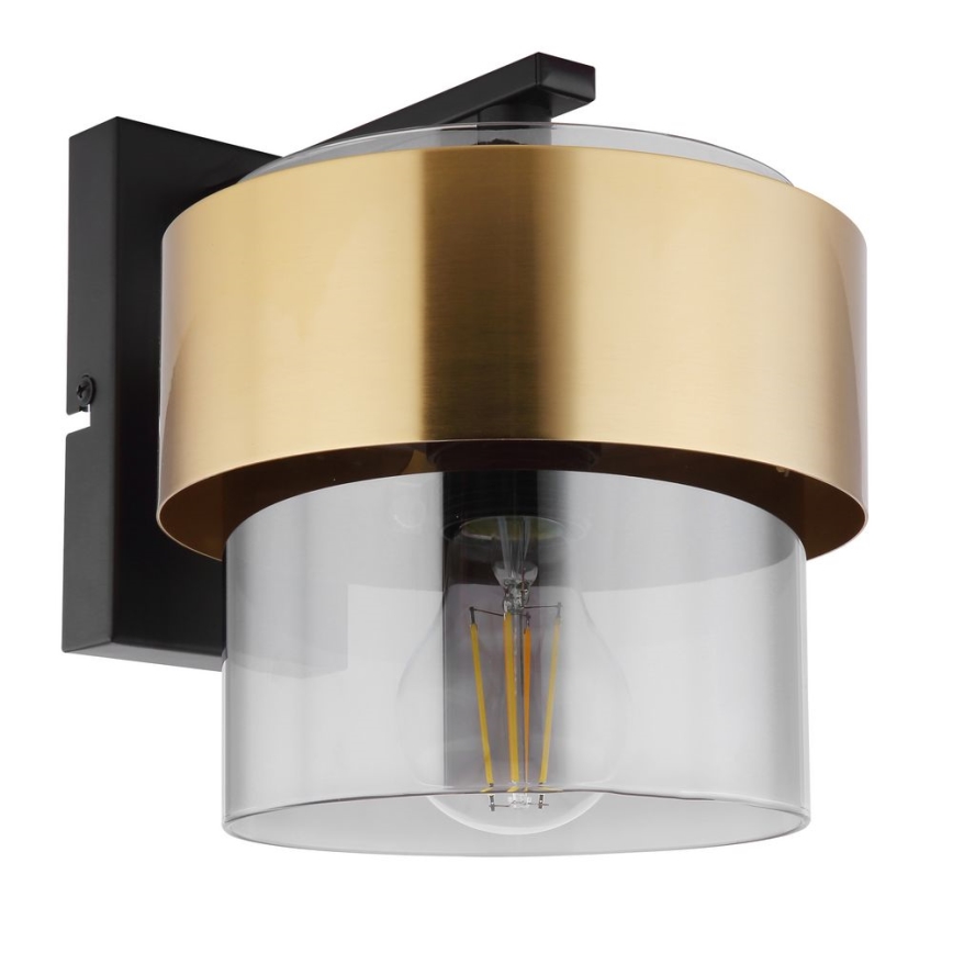 Globo - Επιτοίχιο φωτιστικό 1xE27/60W/230V μαύρο/ορείχαλκος