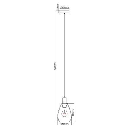 Globo - Κρεμαστό φωτιστικό οροφής 1xE27/40W/230V ορείχαλκος