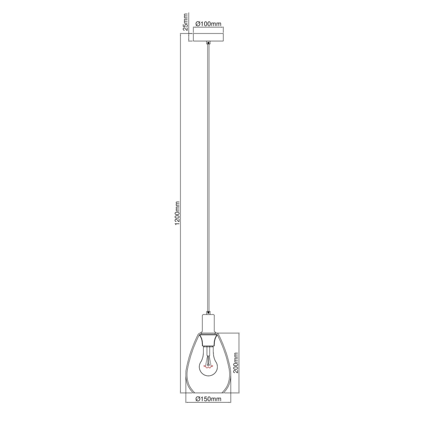 Globo - Κρεμαστό φωτιστικό οροφής 1xE27/40W/230V ορείχαλκος