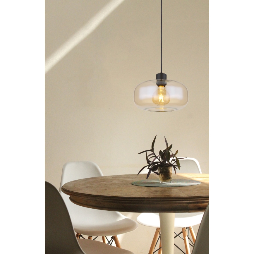 Globo - Κρεμαστό φωτιστικό οροφής 1xE27/40W/230V διάμετρος 28 cm διαφανή